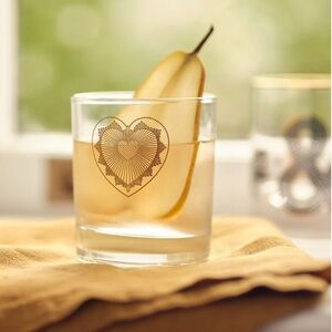 Anthropologie ~ Charming Old Fashioned Glass w/24k heart